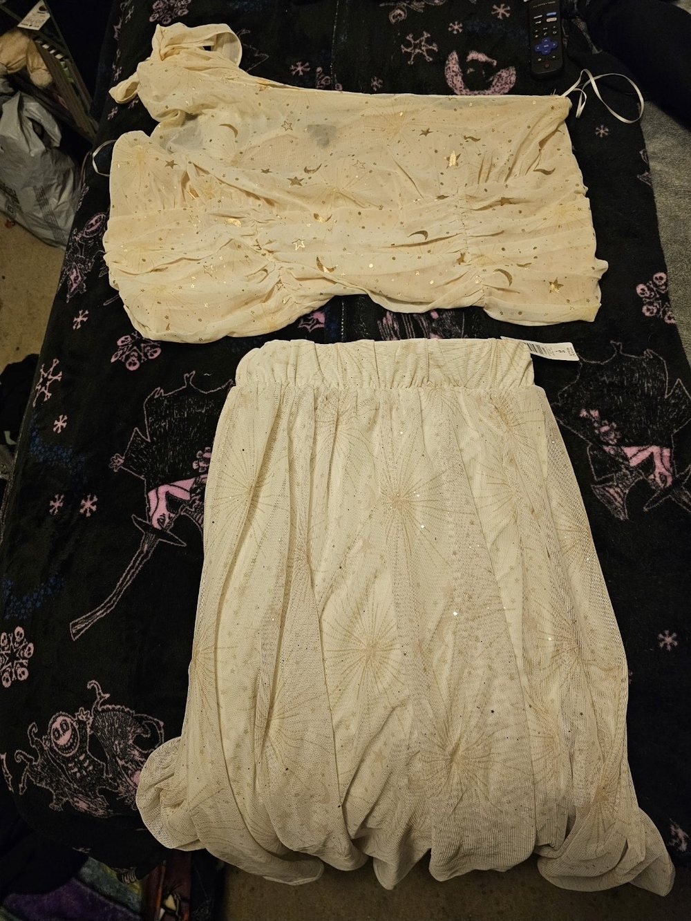 torrid Cream Glitter Mini Skirt with Gold Star Accents
